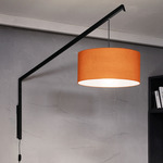 Angelica Plug-in Swing Arm Wall Sconce - Orange / Black