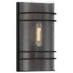 Artemis 20416 LED Wall Sconce with Seeded Glass - Matte Black / Seeded Glass