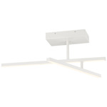 Duo Adjustable Semi Flush Ceiling Light - Matte White / White