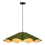 Delfina Large Pendant - Black / Green/ Ash