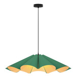 Delfina Large Pendant - Black / Petrol/ Ash