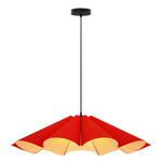 Delfina Large Pendant - Black / Red / Ash