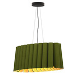 Renata Oval Pendant - Black / Green/ Ash