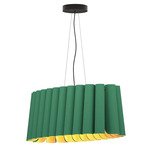 Renata Oval Pendant - Black / Petrol/ Ash