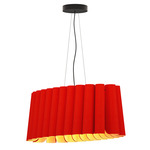 Renata Oval Pendant - Black / Red/ Ash