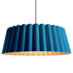 Renata Round Pendant - Black / Blue/ Ash