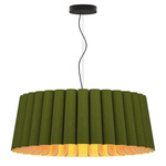 Renata Round Pendant - Black / Green/ Ash