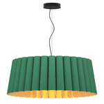 Renata Round Pendant - Black / Petrol/ Ash