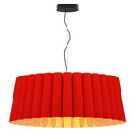Renata Round Pendant - Black / Red