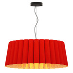 Renata Round Pendant - Black / Red/ Ash