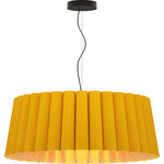 Renata Round Pendant - Black / Yellow/ Ash