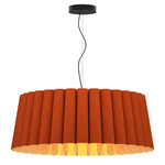 Renata Round Pendant - Black / Teracotta