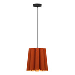 Renata Round Pendant - Black / Teracotta