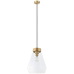 Montey Pendant - Brushed Gold / Clear