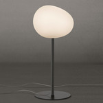 Gregg Alta Stem Glass Table Lamp - Discontinued - Graphite / White