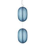 Plass Stacked Pendant - Chrome / Light Blue