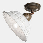Anita Ceiling Light Fixture - Antique Brass / White