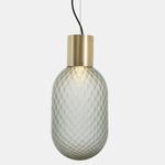 Bloom I Pendant - Brass / Clear Gray