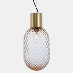 Bloom I Pendant - Brass / Clear Pink