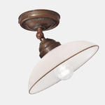 Country I Ceiling Light Fixture - Brass / White