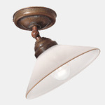 Country II Ceiling Light Fixture - Brass / White
