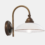 Country I Curved Wall Sconce - Brass / White