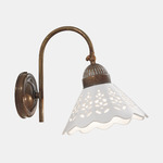 Fiori Di Pizzo III Wall Sconce - Brass / White