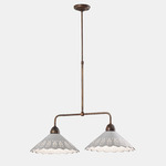 Fiori Di Pizzo Linear Chandelier - Brass / White