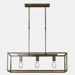 London I Linear Pendant - Iron / Clear