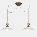 Tabia Double Pendant - Brass / Opal