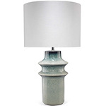 Cymbals Table Lamp - Blue / White Linen