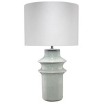 Cymbals Table Lamp - Blue / White Linen