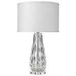 Laurel Table Lamp - Clear / White Linen