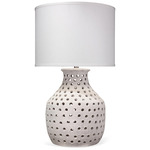 Porous Table Lamp - Matte White / White Linen
