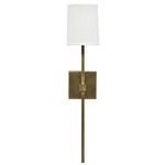 Minerva Wall Sconce - Antique Brass / White Linen