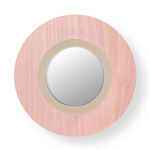 Lens Circular Wall Sconce - Matte Ivory / Pale Rose Wood