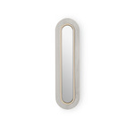 Lens Oval Wall Sconce - Matte Ivory / Grey Wood