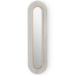 Lens Oval Wall Sconce - Matte Ivory / Grey Wood