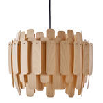 Maruja Pendant - Matte Black / Natural Beech Wood