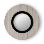 Lens Circular Wall Sconce - Matte Black / Grey Wood