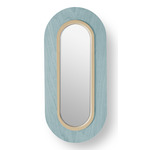 Lens Oval Wall Sconce - Matte Ivory / Sea Blue Wood