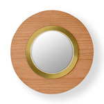 Lens Circular Wall Sconce - Gold / Natural Cherry