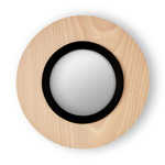 Lens Circular Wall Sconce - Matte Black / Natural Beech Wood