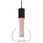 Eris Pendant - Matte Black / Pale Rose Wood