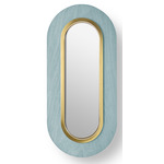 Lens Oval Wall Sconce - Gold / Sea Blue Wood