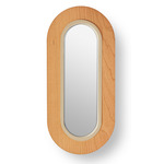 Lens Oval Wall Sconce - Matte Ivory / Natural Cherry