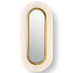 Lens Oval Wall Sconce - Gold / Ivory White Wood