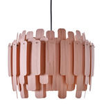 Maruja Pendant - Matte Black / Pale Rose Wood