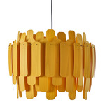 Maruja Pendant - Matte Black / Yellow Wood