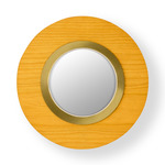Lens Circular Wall Sconce - Gold / Yellow Wood